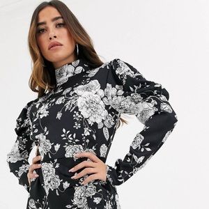 Puff Sleeve Floral Dress